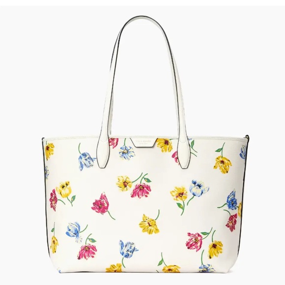 New Kate Spade Sutton Tulip Toss Printed Medium Tote - Picture 1 of 5
